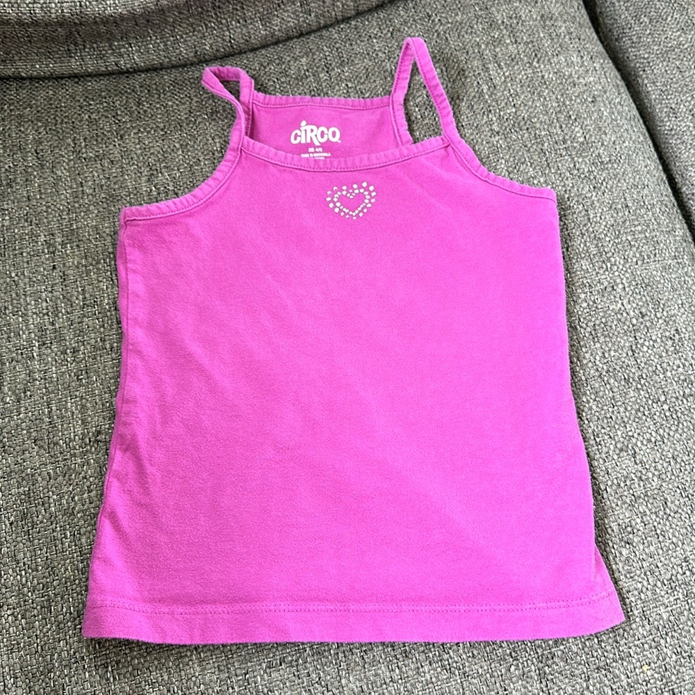 Circo Girls Pink Heart Bling Tank Top Size 4